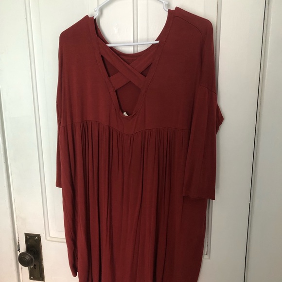 Tunic Top With Cross Back - Picture 2 of 4